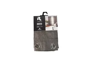 Rideau Coton Chiné 140X280Cm - Gris Foncé