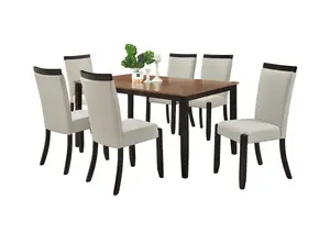 Set Table À Manger Eden Avec 6 Chaises - Marron / Crème