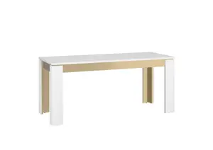 Table À Manger Lazio - Blanc / Doré