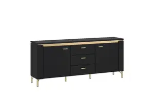Meuble Tv Norica - Noir / Doré