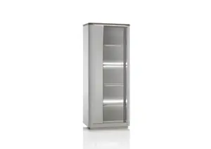 Vitrine 1 Porte Pesaro - Chêne / Gris