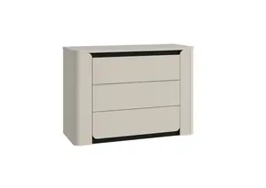 Commode Vodol 3 Tiroirs - Blanc / Noir