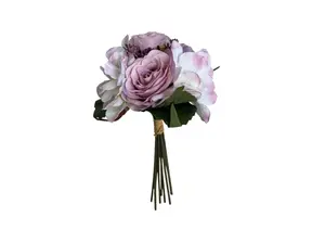 Bouquet De Roses Artificielles 31Cm - Mauve