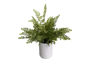 Plante Artificielle Fougere Avec Pot 30X30X42Cm - Vert
