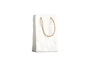 Vase Effet Sac Froisse 12X20X11.4Cm - Beige