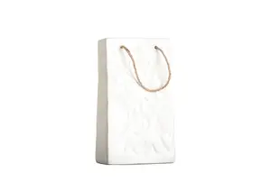 Vase Effet Sac Froisse 14.2X25.2X13.5Cm - Beige
