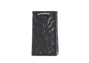 Vase Effet Sac Froisse 14.2X25.2X13.5Cm - Noir