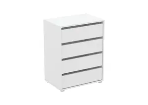 Commode Blokty 4 Tiroirs - Blanc
