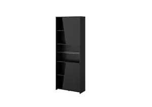 Bibliothèque New Legend 6 Niches + 2 Portes + Led - Noir