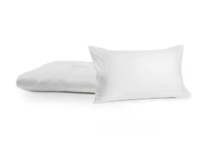 Couette Rayée Satinée + 1 Taie D'Oreiller 70X50 - Blanc