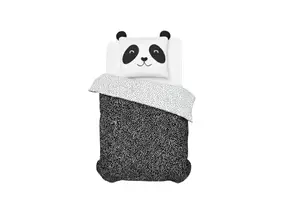 Parure De Lit Funny Panda 140X200Cm - Noir