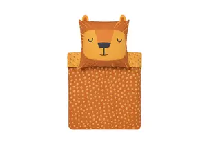 Parure De Lit Funny Lion 140X200Cm - Orange