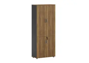 Élément De Rangement 2 Portes Start Pro - Noyer/Gris