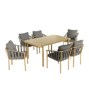 Set Table à Manger + 6 Chaises Garden Soul – Gris