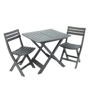 Set Pliable Tevere Table +2 Chaises - Anthracite