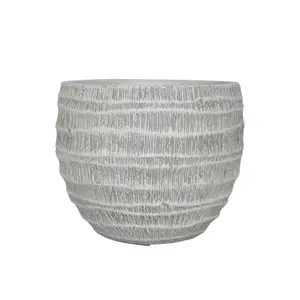 Cache-pot Effet Plissé Gris - 50 x 50 x 38 cm