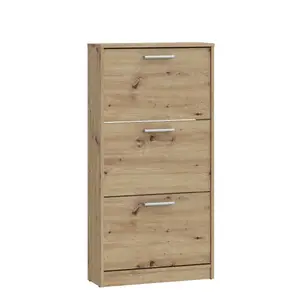Meuble à chaussures Net402 - 3 abattants 58,2 × 115,5 × 20,4 cm - chêne