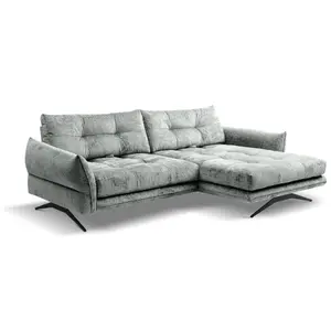Canapé d’angle Roda AC avec dossier coulissant – Gris clair