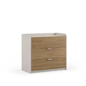 Commode Dorian 3 Tiroirs - 90x46,5x80cm - Chêne Sable