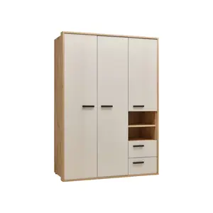 Armoire Sirmione – 3 portes, 2 tiroirs et 2 niches – Chêne Sable