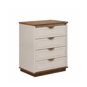 Commode NOTTE – 4 Tiroirs – Blanc / Chêne