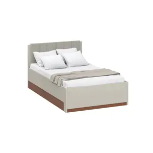 Lit MILLES 120 × 200 cm avec Coffre de Rangement – Sand / Terracotta
