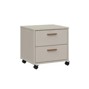 Table de Chevet MILLES – 2 Tiroirs – Sand / Terracotta