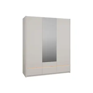 Armoire OAK SQUERE – 3 Portes avec Miroir – Oak / Cachemire