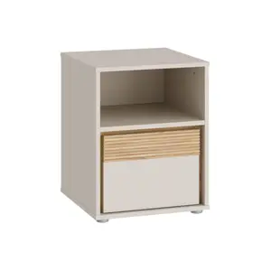 Table de Chevet WEXLIN – 1 Tiroir, 1 Niche – Oak / Cachemire