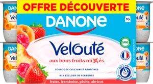 Velouté aux fruits mixés fraise, framboise, pêche, abricot offre découverte - DANONE