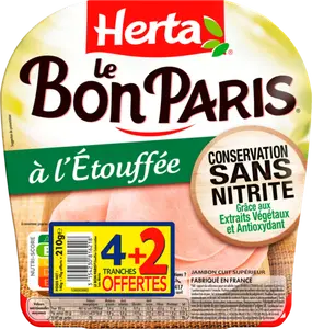 Jambon le Bon Paris à l'étouffée conservation sans nitrite - HERTA