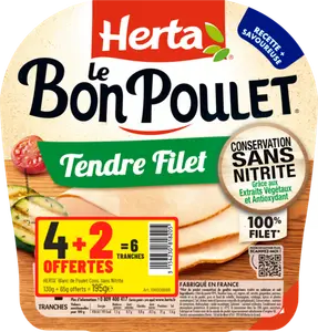 Tendre filet le bon poulet 100% filet conservation sans nitrite - HERTA