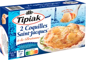 2 coquilles Saint-Jacques* à la bretonne surgelées - TIPIAK