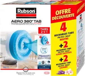 LOT DE 8 RECHARGES POUR ABSORBEUR " AERO 360° " - RUBSON