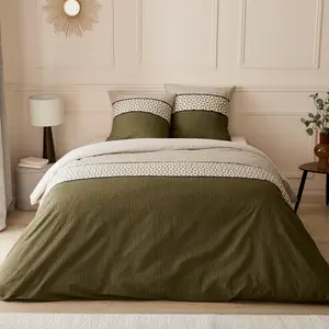 PARURE HOUSSE DE COUETTE 240X220 CM + DRAP HOUSSE 140X190 CM + 2 TAIES D'OREILLER 63X63 CM