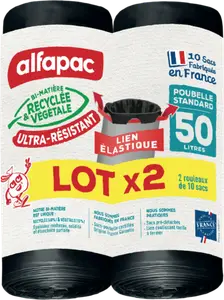 Sacs poubelles à lien coulissants élastiques. - ALFAPAC