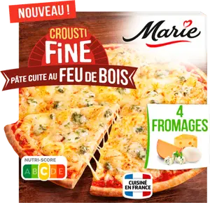 Pizza crousti fine 4 fromages Au feu de bois surgelée - MARIE