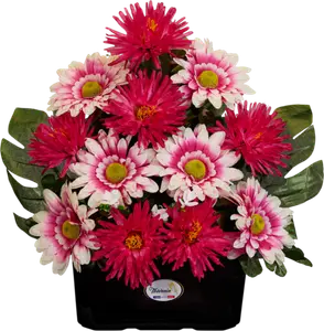 JARDINIÈRE PIVOINE GERBERA RENONCULE - THEVENIN - NATURE EN SOIE