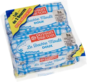 Lot de 2 beurres moulés doux 82% Mat. Gr. Offre dégustation - PAYSAN BRETON