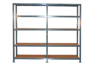 ÉTAGÈRE MODULAIRE DOUBLE CHARGE LOURDE 2 X 5 TABLETTES - MODULO STORAGE