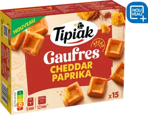 15 Gaufres surgelées Cheddar Paprika - TIPIAK