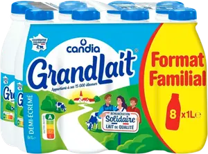 Lait uht Grandlait demi-écrémé format familial - Candia