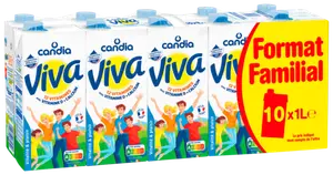 Lait uht viva 12 vitamines format familial "CANDIA"