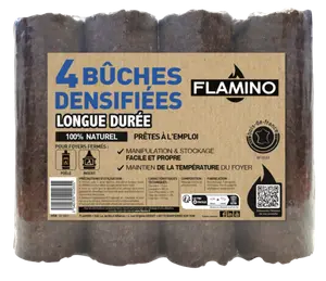 BÛCHES DENSIFIÉES LONGUE DURÉE X4 - FLAMINO