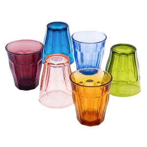 LOT DE 6 GOBELETS 25CL "PICARDIE" MULTICOLORES - DURALEX