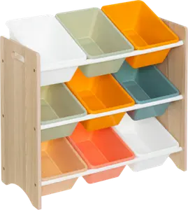 MEUBLE DE RANGEMENT ENFANT 9 BACS MULTICOLORES - ATMOS