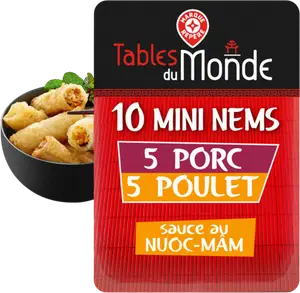 10 MINI NEMS POULET ET PORC - TABLES DU MONDE
