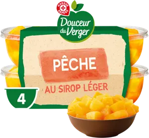 COUPELLES DE PÊCHE AU SIROP LÉGER - DOUCEUR DU VERGER