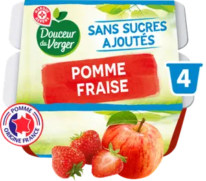 PURÉE DE POMME FRAISE SANS SUCRES AJOUTÉS - DOUCEUR DU VERGER