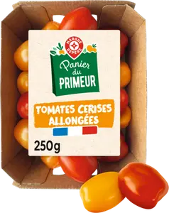 TOMATES CERISES ALLONGÉES BICOLORES DÉMARCHE QUALITÉ - PANIER DU PRIMEUR